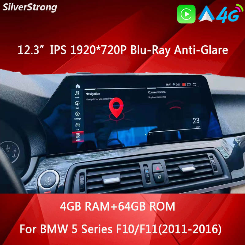 12.3" Radio 2 din Android Car Stereo For BMW 5 Series F10 F11 2010-2016 CIC NBT Multimedia Player Autoradio netflix Carplay