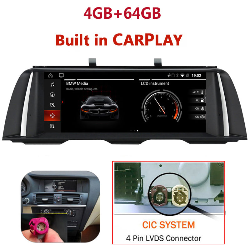 Free Shipping 4+64G Android 13 Car Multimedia Player For BMW 5 Series F10 F11 520i 2010 2016 CIC NBT Autoradio Navigation Stereo GPS 4G
