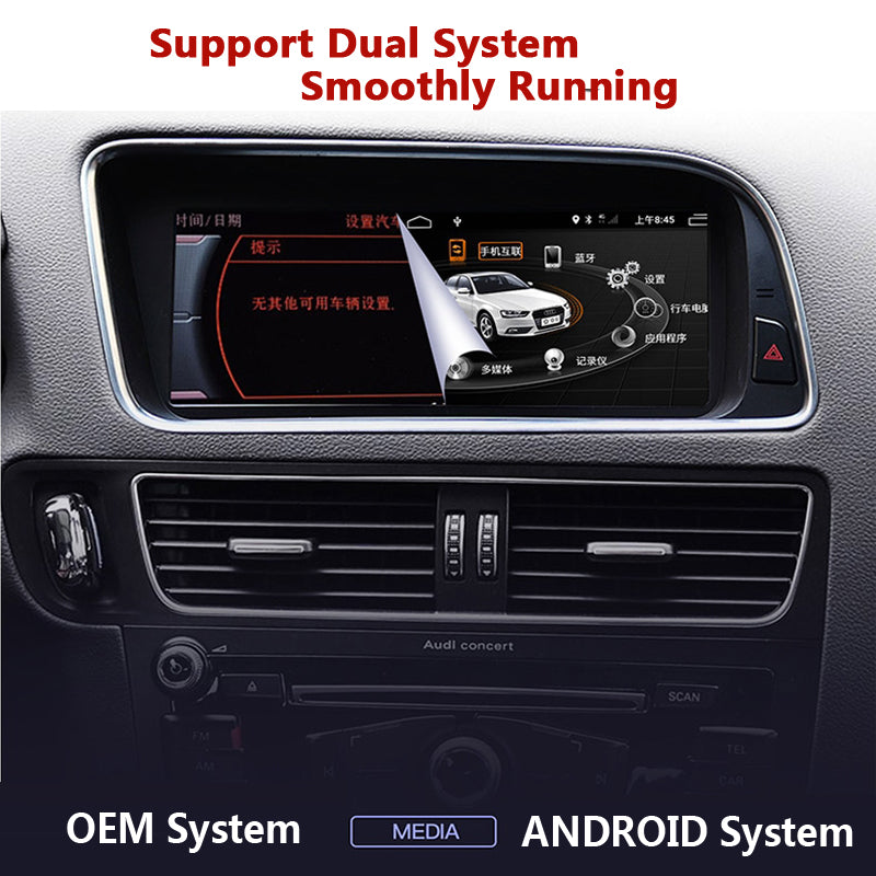 Free Shipping 8.8Inch CarPlay,Android 10.0 System Car Head Unit IPS Screen For Audi Q5 2009-2016 Google WIFI 4G BT Auto GPS Nav Radio