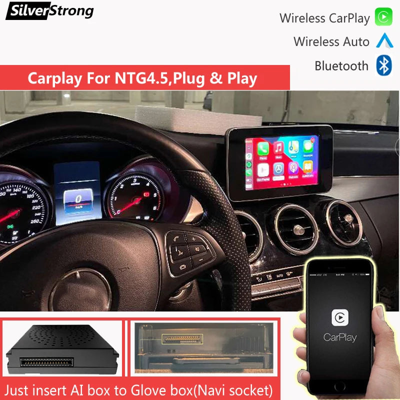 Wireless Carplay Becker For Mercedes Benz NTG4.5 A B C E CLA GLA GLK ML SL with Android Auto Mirrorlink Netflix Module