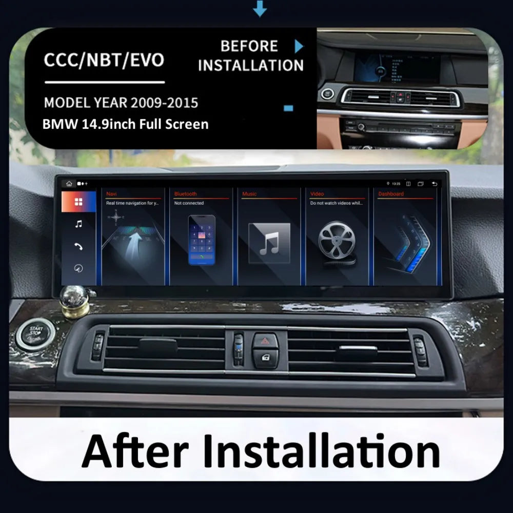 14.9inch New OEM Design Car Stereo Multimedia For BMW X6 X5 Series F15 F16 2014-2019 2560*720 IN-CELL IPS Screen 8+256G Carplay