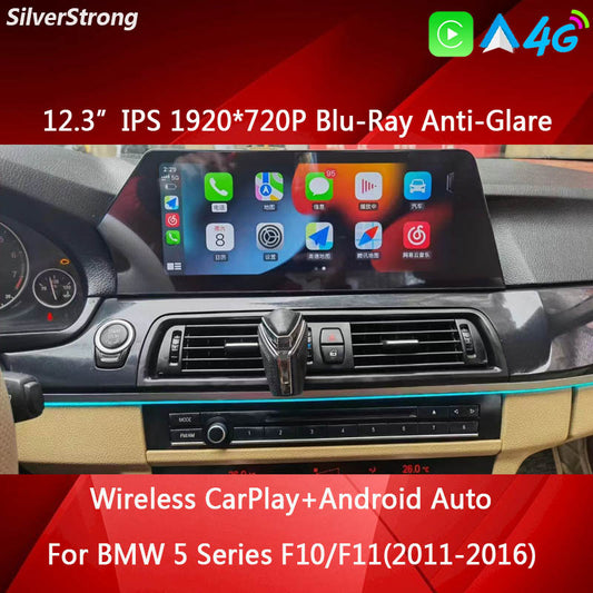 12.3" Radio 2 din Android Car Stereo For BMW 5 Series F10 F11 2010-2016 CIC NBT Multimedia Player Autoradio netflix Carplay