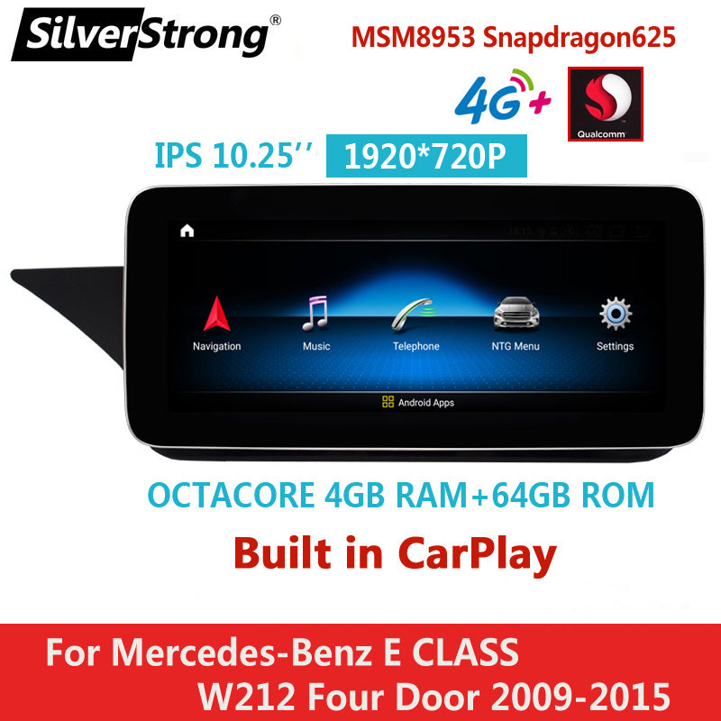 Free Shipping 1920*720 IPS,4G/64GB,Qualcomm Snapdragon,Android 10 Car Radio for Mercedes Benz W212,4 Door,LHD2009-2015,E class,4G Internet