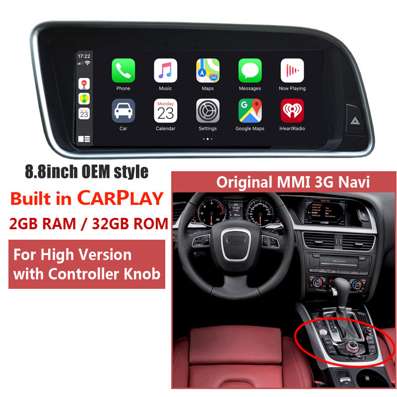 Free Shipping 8.8Inch CarPlay,Android 10.0 System Car Head Unit IPS Screen For Audi Q5 2009-2016 Google WIFI 4G BT Auto GPS Nav Radio