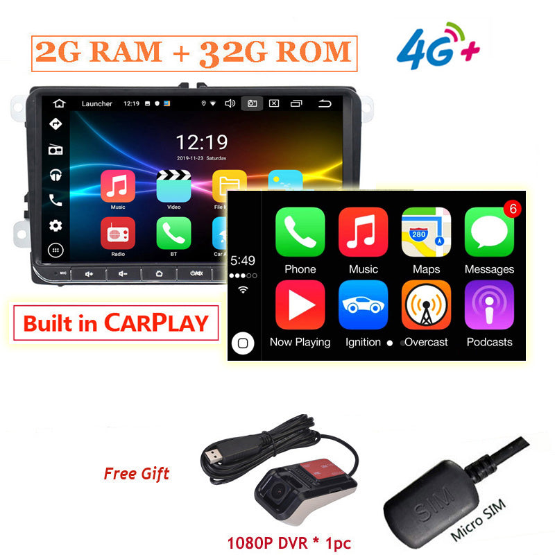 Free Shipping 9Inch IPS 2 Din 2GB+32GB Car Radio,For VolksWagen Golf6,Golf5,B6 Android10,GPS for Tiguan,for Passat B6 B7 head unit