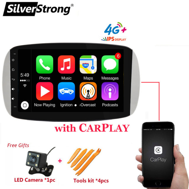 Free Shipping 9inch IPS 4G Internet,Android10,GPS Car Radio,for Mercedes Smart 453,fortwo,forfour,2015-2018 Navi, CarPlay,BT,Camera,DVR