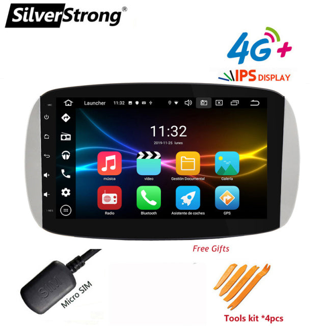Free Shipping 9inch IPS 4G Internet,Android10,GPS Car Radio,for Mercedes Smart 453,fortwo,forfour,2015-2018 Navi, CarPlay,BT,Camera,DVR
