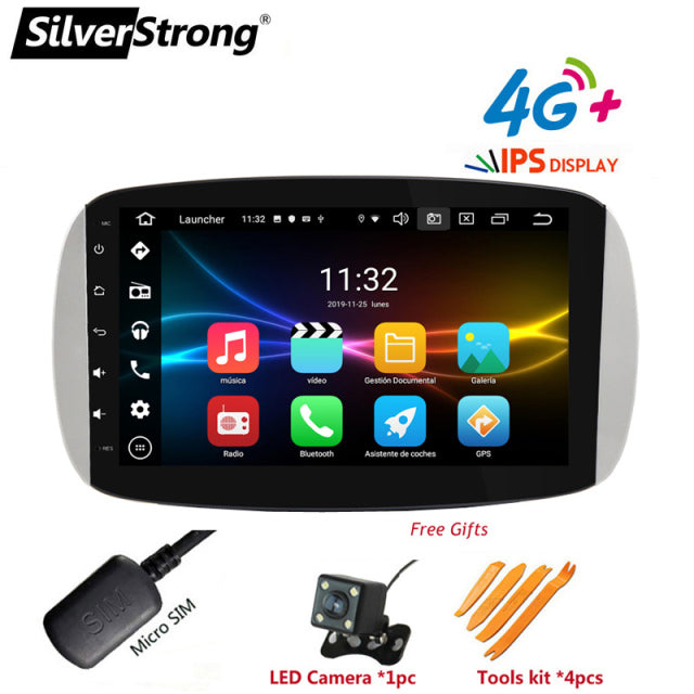 Free Shipping 9inch IPS 4G Internet,Android10,GPS Car Radio,for Mercedes Smart 453,fortwo,forfour,2015-2018 Navi, CarPlay,BT,Camera,DVR