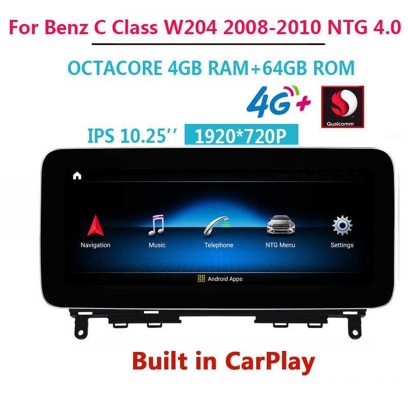 Free Shipping Android Car Radio GPS For Mercedes Benz C Class W204 S204 2008 2009 2010 NTG 4.0 Car GPS Navigation Multimedia Player