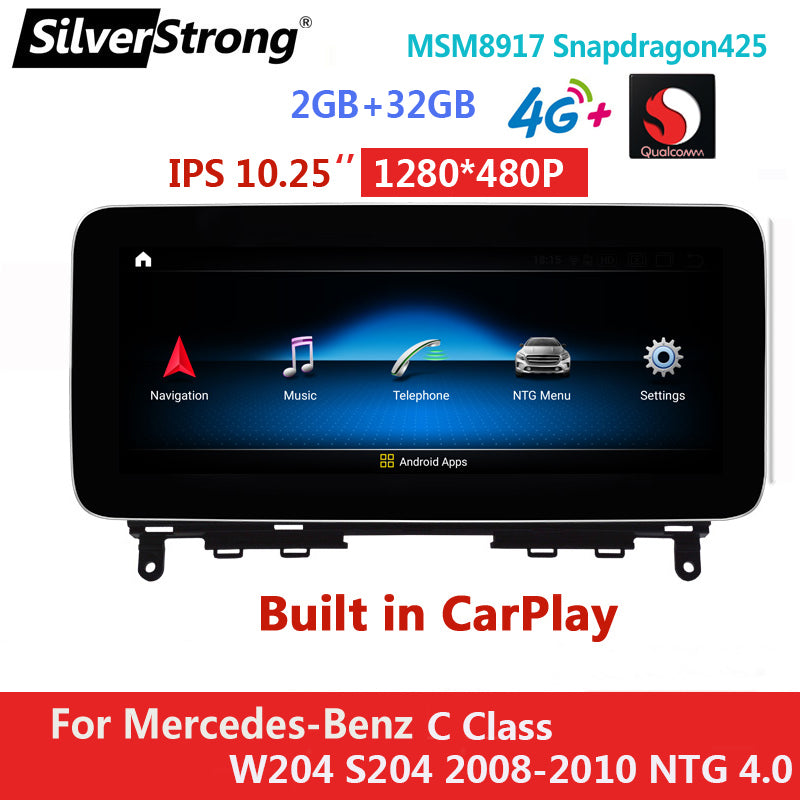 Free Shipping Android Car Radio GPS For Mercedes Benz C Class W204 S204 2008 2009 2010 NTG 4.0 Car GPS Navigation Multimedia Player