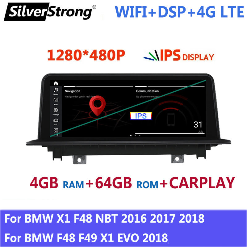 Free Shipping F48 Android,4GB+64GB DSP 10.25&quot; IPS,CARPLAY,Android Player For BMW X1 F48 2016-2017 NBT F49 EVO 2018