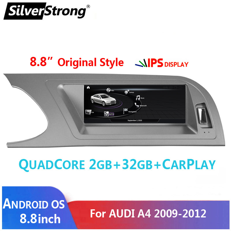 Free Shipping Original Style,IPS Android Multimedia,Autoradio for Audi A4 A4L A5 2009-2012,CARPLAY,MMI 2G,AMI adapter,Low/High Compatible