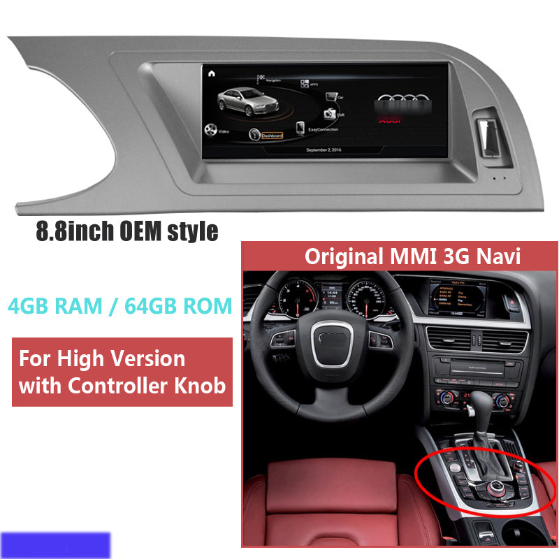 Free Shipping Original Style,IPS Android Multimedia,Autoradio for Audi A4 A4L A5 2009-2012,CARPLAY,MMI 2G,AMI adapter,Low/High Compatible