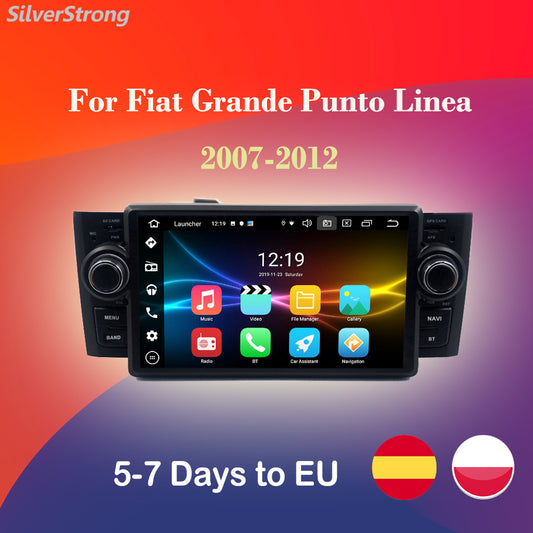Free Shipping SilverStrong,7 INCH  IPS CARPLAY,DSP,Android10,Car DVD,For Fiat Linea,Grande Punto,Auto Car Multimedia Player,option TPMS ADAS DVR